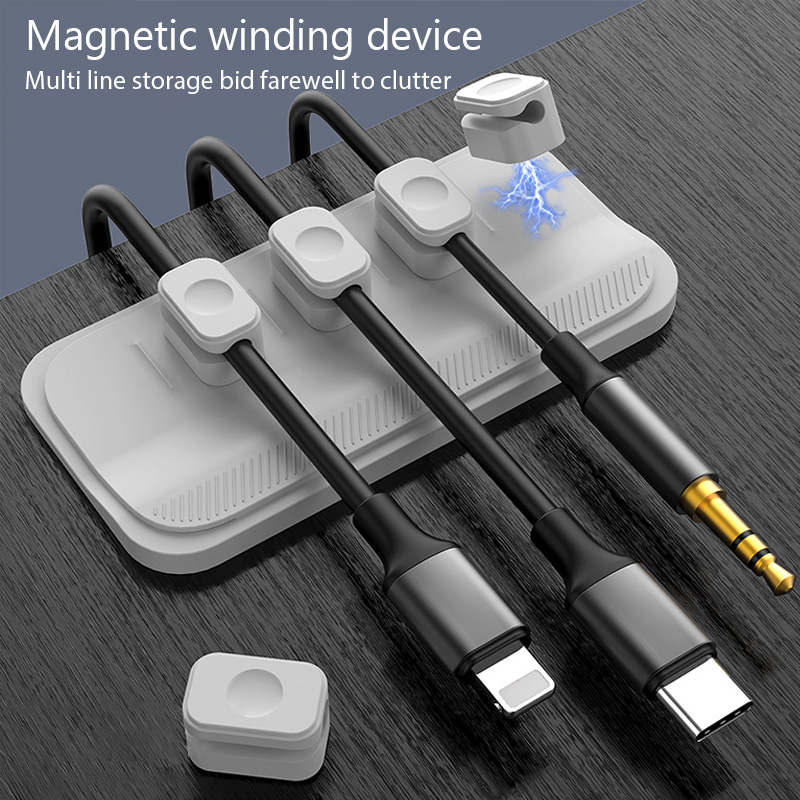 Cable Lock Flexible - منظم الكابلات المغناطيسي، حامل كابلات USB،
