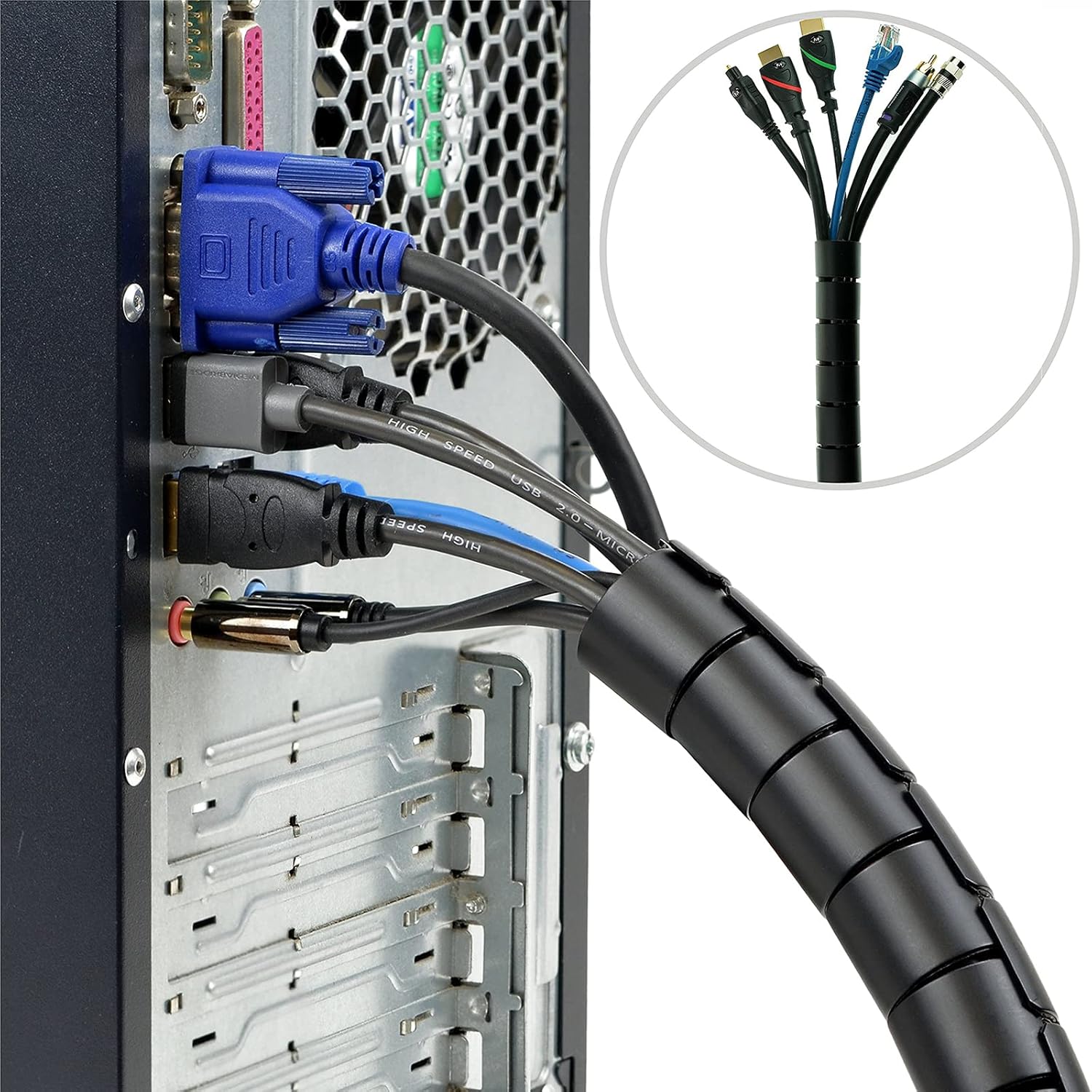 غلاف كابلات حلزوني، واقي أسلاك - مراجعة Cable Lock Flexible وسعره